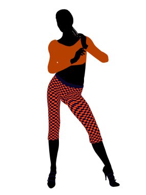 Afro-Amerikan casual kadın resim silho