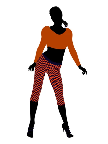 African American Casual Woman Illustration Silho — Fotografie, imagine de stoc