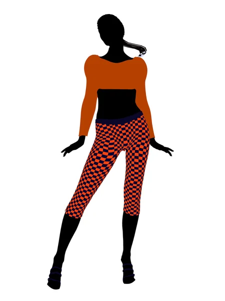African American Casual Woman Illustration Silho — Fotografie, imagine de stoc