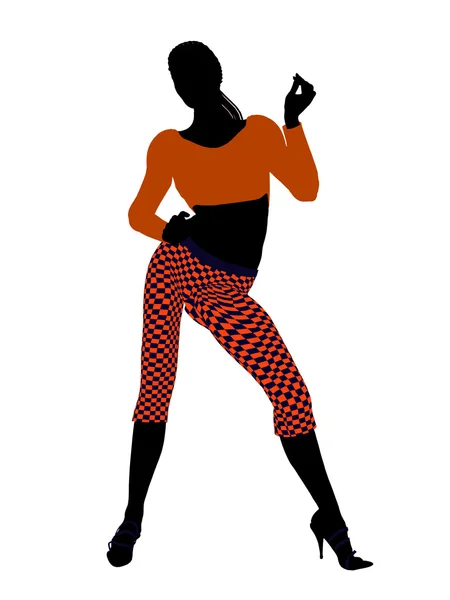アフリカ系アメリカ人のカジュアルな女性イラスト silho — ストック写真