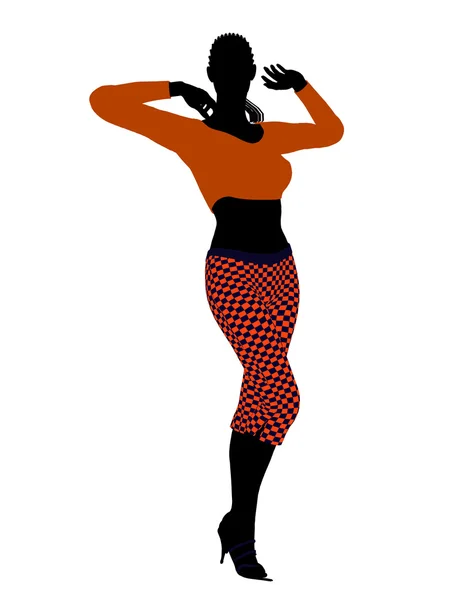 アフリカ系アメリカ人のカジュアルな女性イラスト silho — ストック写真