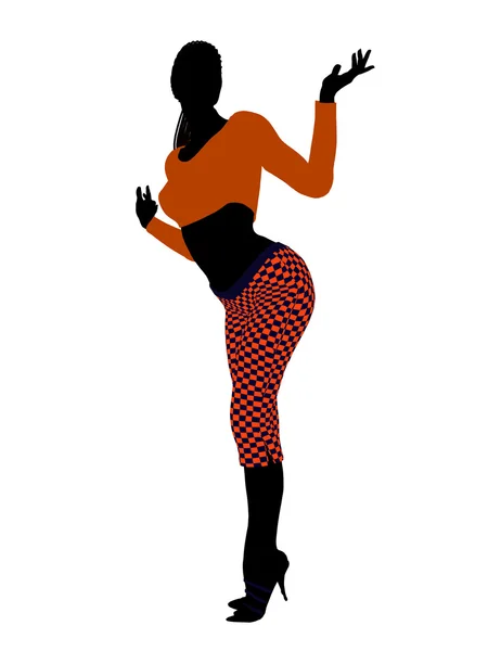 Afro-americano Casual Mulher Ilustração Silho — Fotografia de Stock