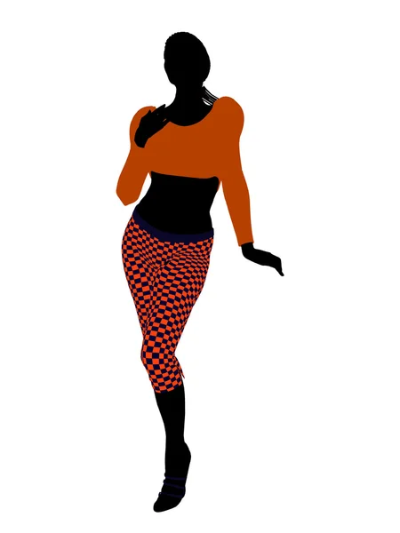 Αφρικανική αμερικανική γυναίκα casual εικονογράφηση silho — Φωτογραφία Αρχείου