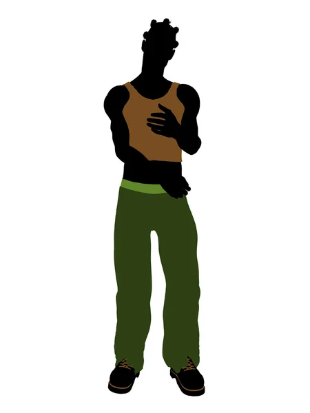 Afro-americano casuale illustrazione silhouette — Foto Stock