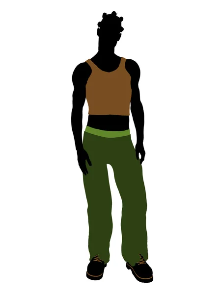African American Casual Illustration Silhouette — Stock Photo, Image