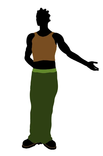 Afro-americano casuale illustrazione silhouette — Foto Stock