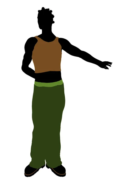 Афро-американських випадковий ілюстрація силует — стокове фото