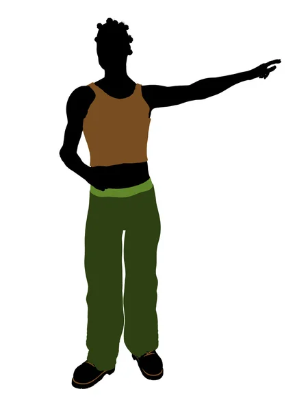 Afrikaanse Amerikaanse casual illustratie silhouet — Stockfoto