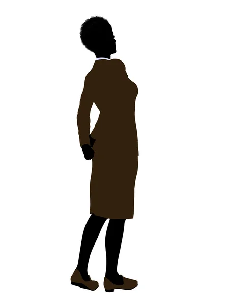 アフリカ系アメリカ人の女性のオフィスの図 silh — ストック写真