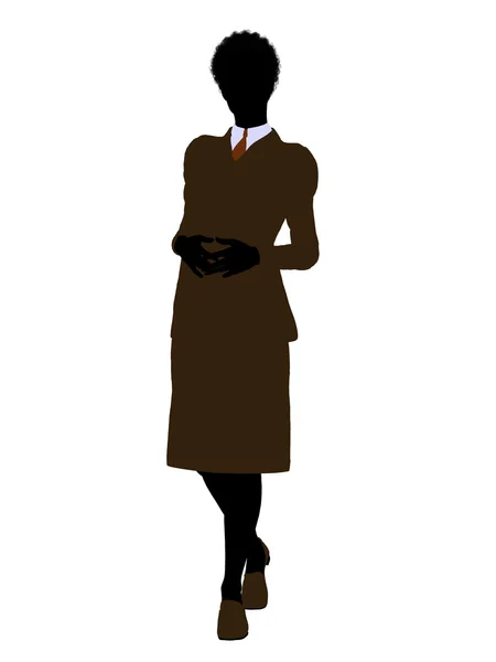 Ufficio afroamericano femminile illustrazione Silh — Foto Stock