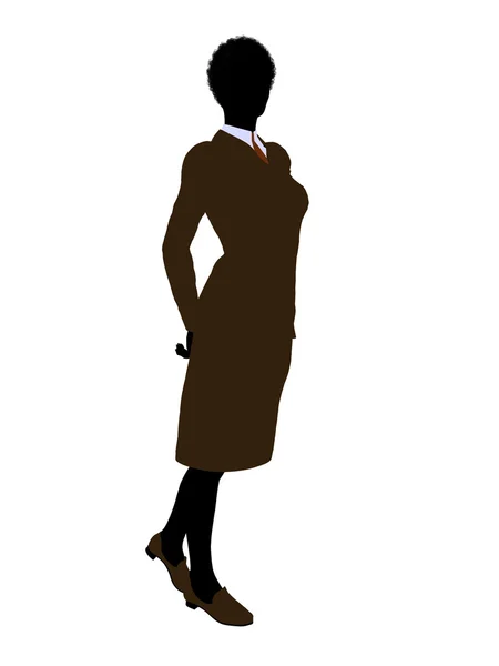 Oficina femenina afroamericana Ilustración Silh — Foto de Stock