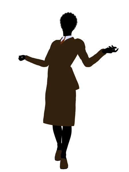 Afro-amerikai női office ábra silh — Stock Fotó