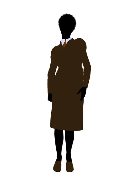 Afro-Amerikaanse vrouwelijke office afbeelding silh — Stockfoto