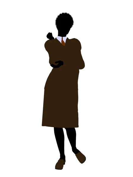 Afro-Amerikaanse vrouwelijke office afbeelding silh — Stockfoto