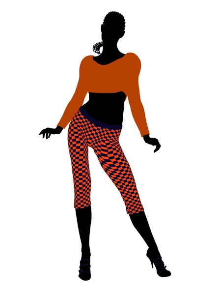 Афро-американських випадковий жінка ілюстрація Silho — стокове фото