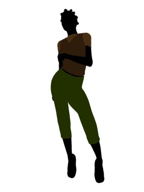 Afro-Amerikan casual kadın resim silho