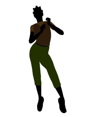 Afro-Amerikan casual kadın resim silho