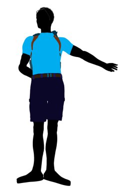 African American Hiker Silhouette