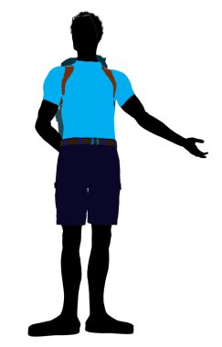 African American Hiker Silhouette