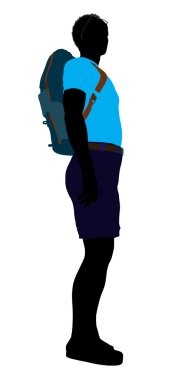 African American Hiker Silhouette