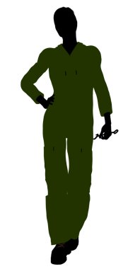 Female Mechanic Silhouette