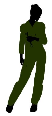 Female Mechanic Silhouette