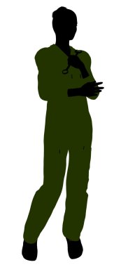 Female Mechanic Silhouette