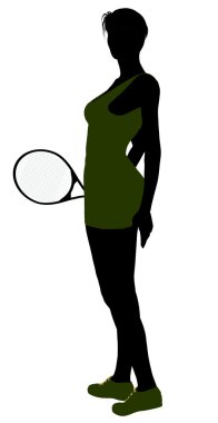 tenis oyuncusu illüstrasyon siluet