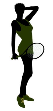 tenis oyuncusu illüstrasyon siluet