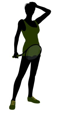 tenis oyuncusu illüstrasyon siluet