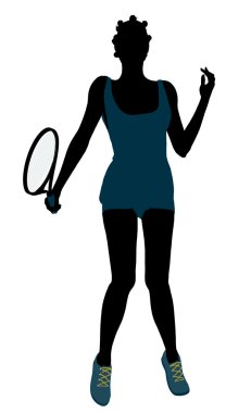 Afrika kökenli Amerikalı tenis oyuncu illustrati