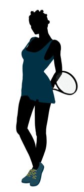 Afrika kökenli Amerikalı tenis oyuncu illustrati