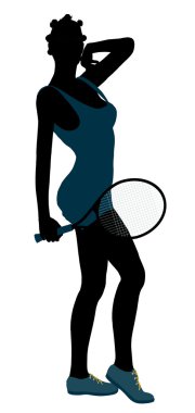 Afrika kökenli Amerikalı tenis oyuncu illustrati