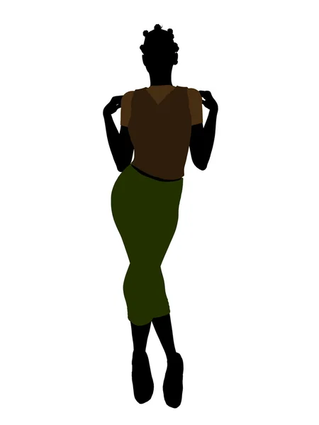 Afro-Amerikan casual kadın resim silho — Stok fotoğraf