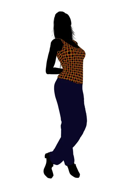 Casual Woman Illustration Silhouette — Fotografie, imagine de stoc