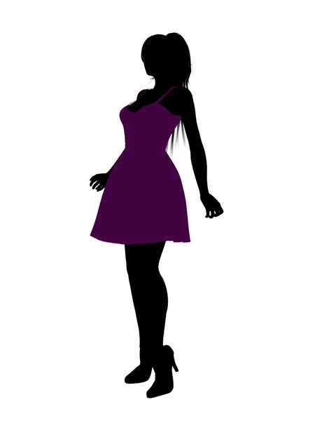 Fashionable Female Illustration Silhouette — Stock Photo, Image