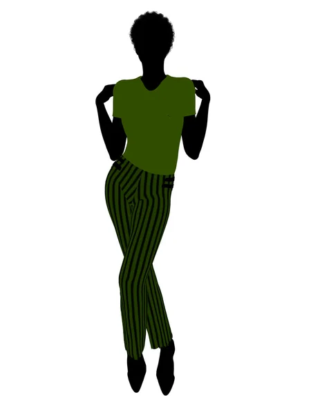 African american kobiet biuro ilustracja silh — Zdjęcie stockowe
