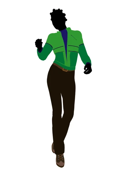 Afro-americano ao ar livre mulher silhueta — Fotografia de Stock