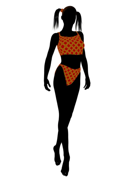 Female Swimsuit Silhouette — Stock Photo, Image