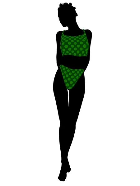 African american kobiet strój kąpielowy sylwetka — Zdjęcie stockowe