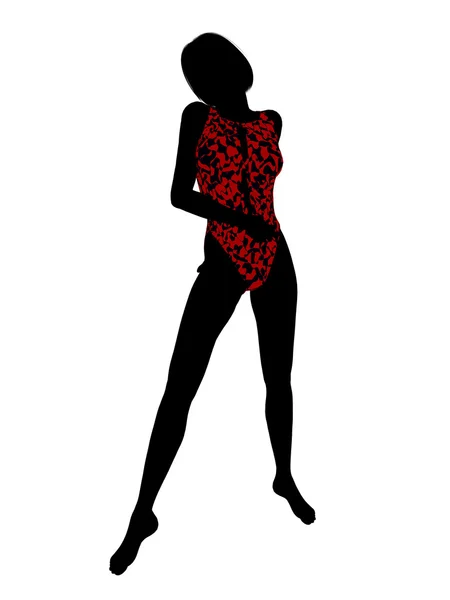 Kobiece kostium kąpielowy sylwetka — Zdjęcie stockowe