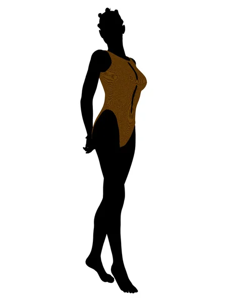 Afroamerikanska kvinnor badkläder siluett — Stockfoto