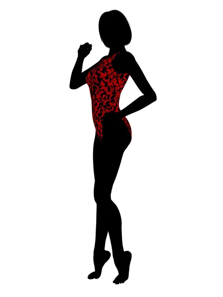 Female Swimsuit Silhouette — Stock Photo, Image