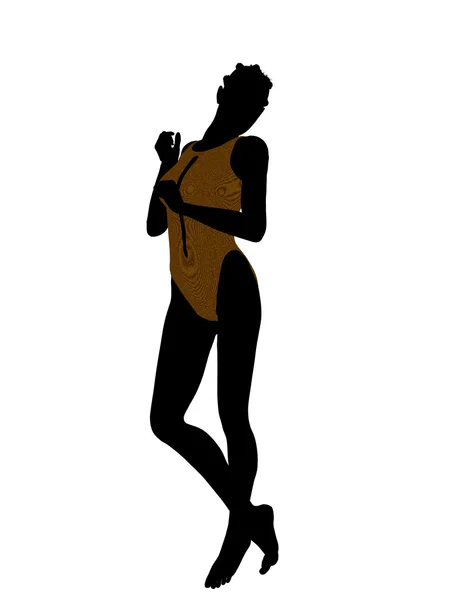 African American Female Swimsuit Silhouette — Stock Photo, Image
