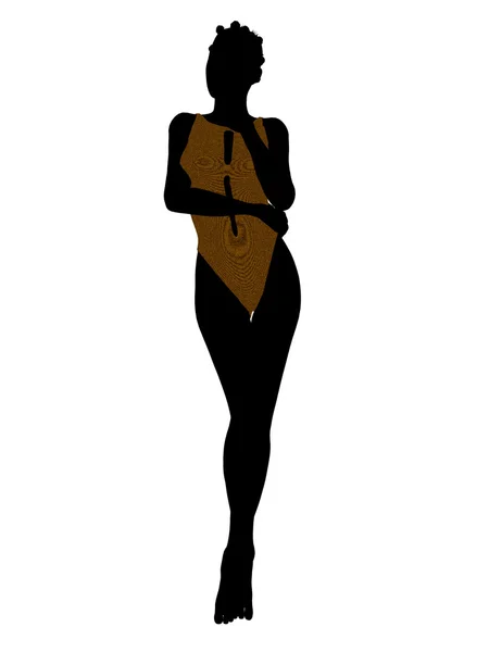 Maillot de bain femme afro-américain Silhouette — Photo
