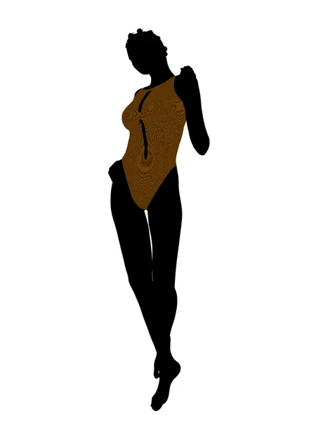 Maillot de bain femme afro-américain Silhouette — Photo