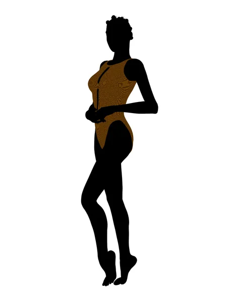 Афро-американських купальник жіночий силует — стокове фото