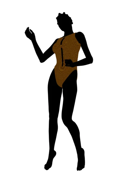 Africké americké ženské plavky silueta — Stock fotografie