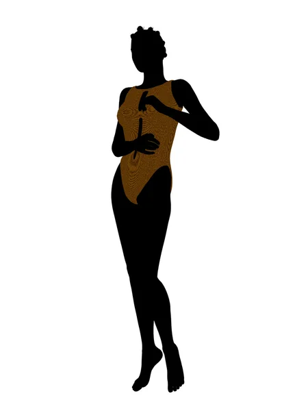 Afroamerikanska kvinnor badkläder siluett — Stockfoto