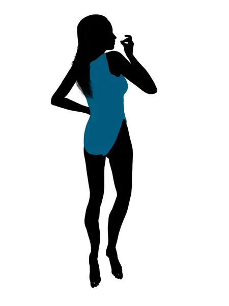 Vrouwelijke zwembroek silhouet — Stockfoto